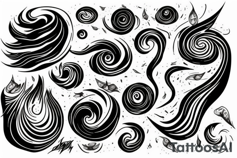 Melting earth into movement swirls tattoo idea