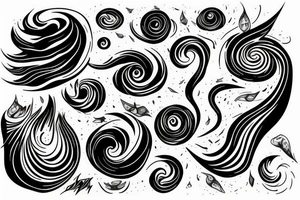 Melting earth into movement swirls tattoo idea