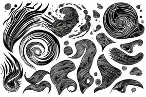 Melting earth into movement swirls tattoo idea