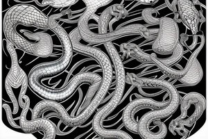 Iridescent snake scales tattoo idea
