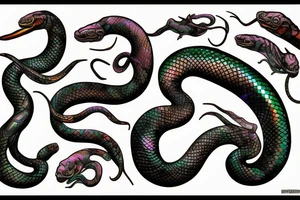 Iridescent snake scales tattoo idea
