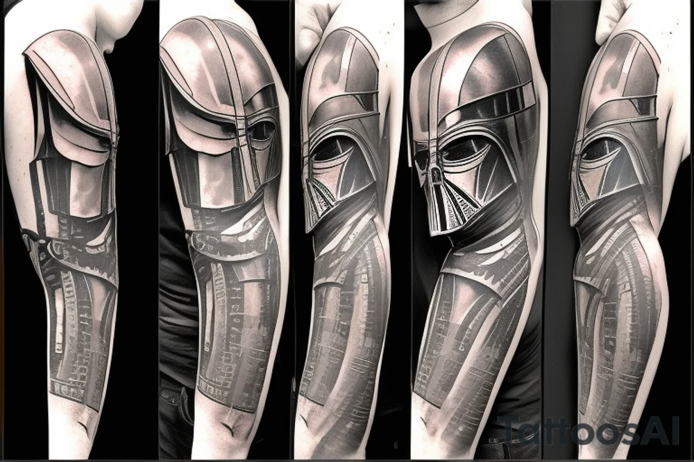 Steam punk earth Vader helmet tattoo idea