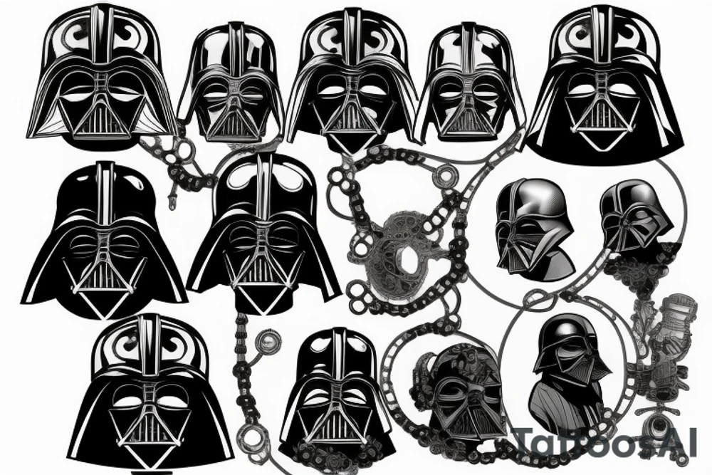 Steam punk earth Vader helmet tattoo idea