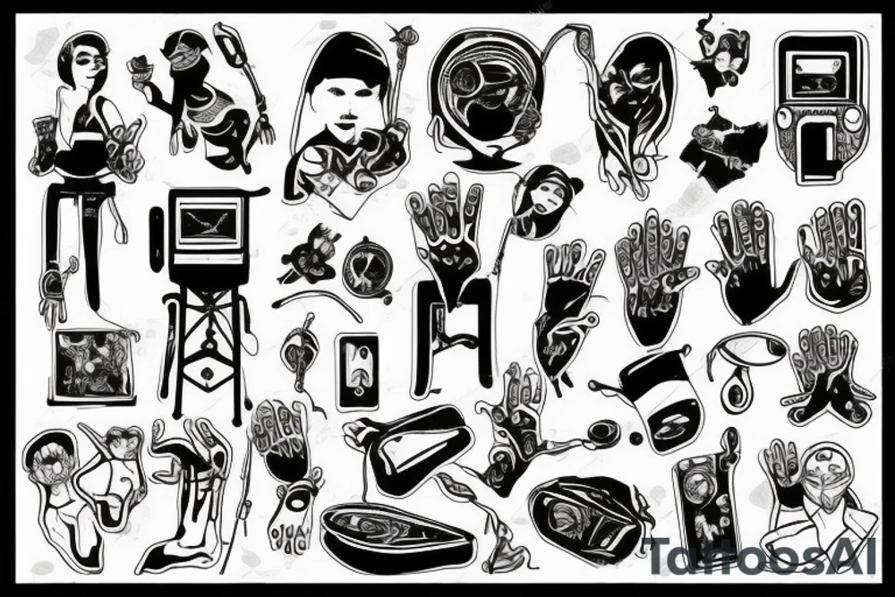 a pc with hands and legs tattoo idea