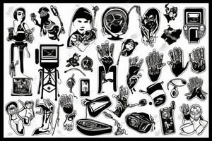 a pc with hands and legs tattoo idea
