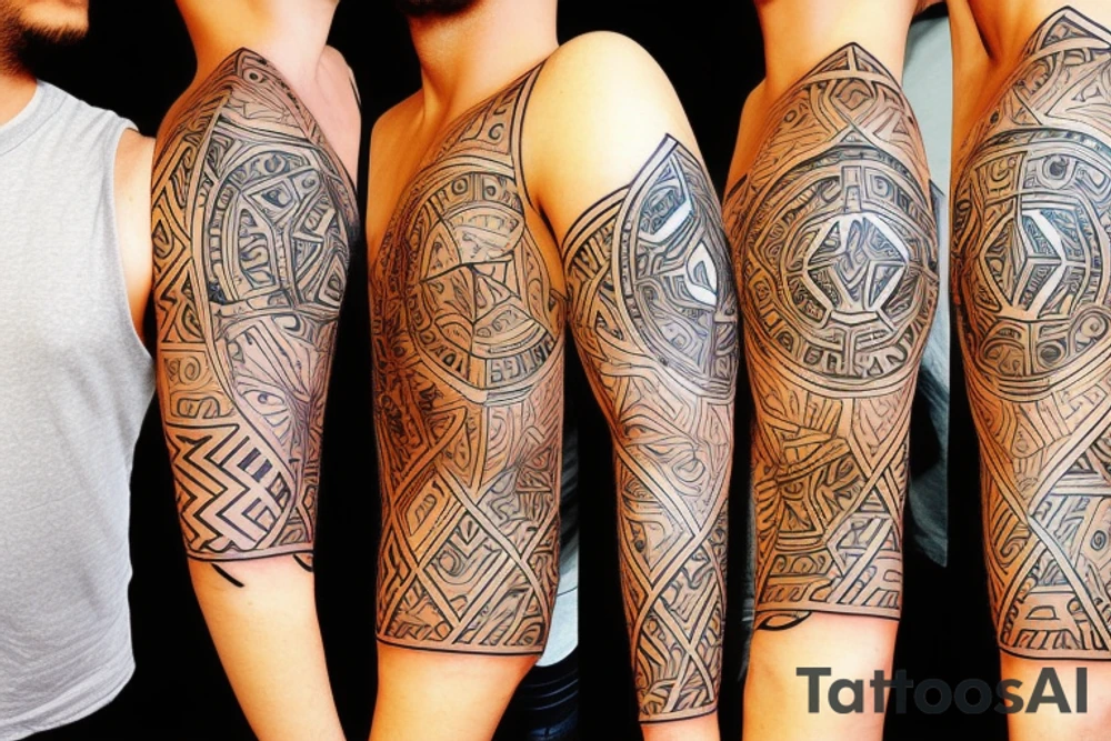 Pitbull + geometric size tattoo idea