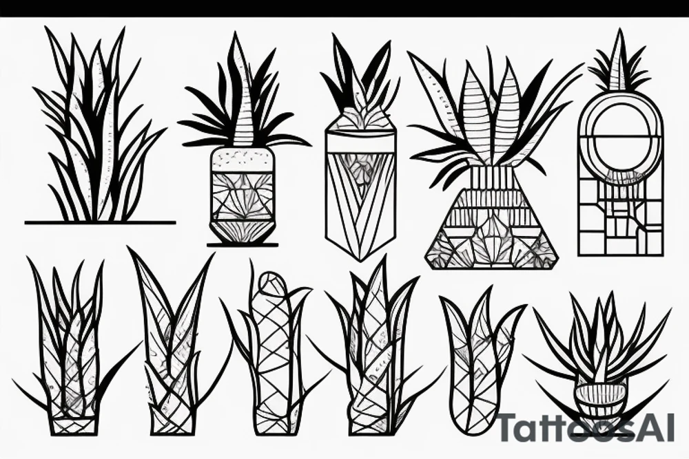 An aloe vera plant tattoo idea