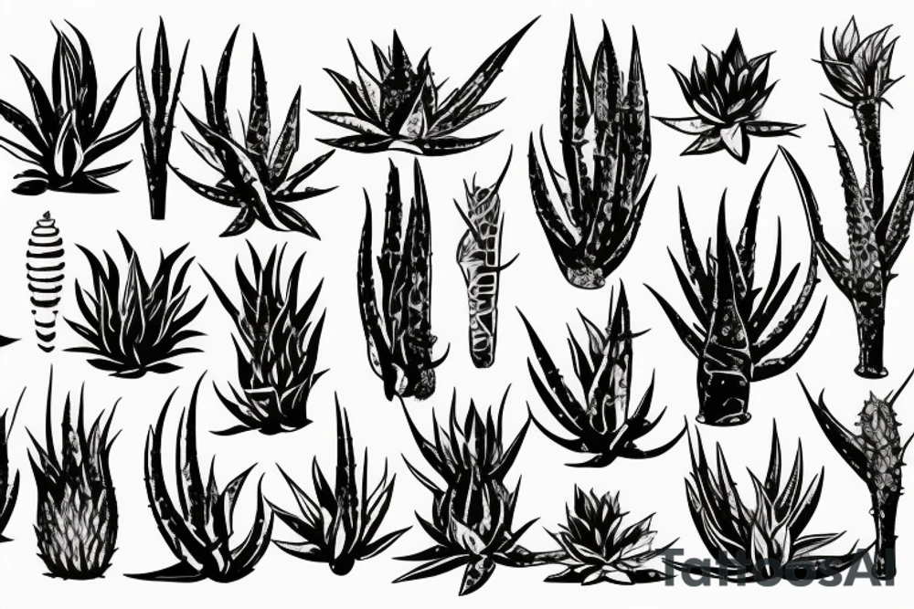 An aloe vera plant tattoo idea