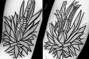 An aloe vera plant in a pot tattoo idea