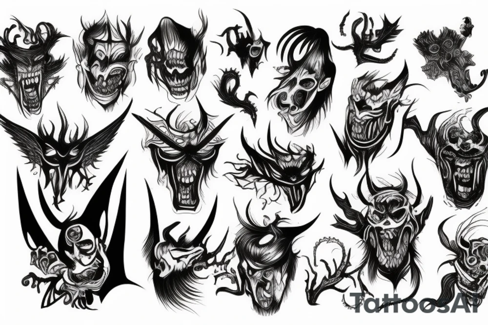 Demons possessing a man tattoo idea