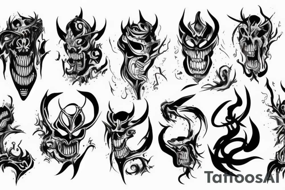 Demons possessing a man tattoo idea