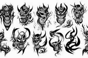 Demons possessing a man tattoo idea