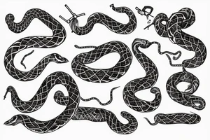 red mechanical snake tattoo idea