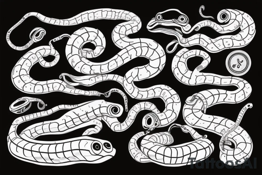 red mechanical snake tattoo idea