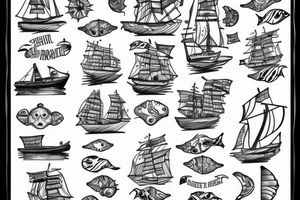 Boat at sea tattoo idea