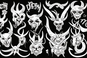 Devil with horns tattoo idea