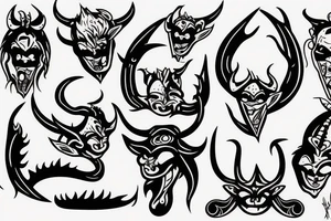 Devil baby with horns tattoo idea