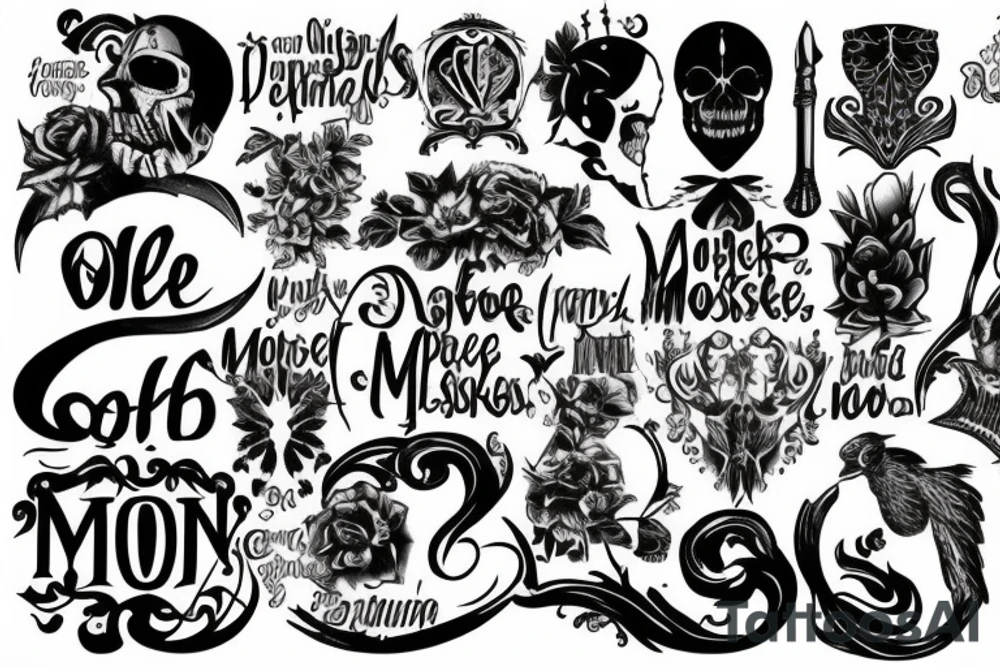 Old English font that says NO MORE MISTAKES tattoo idea
