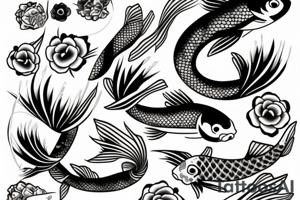 Koi fish kite tattoo idea
