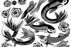 Koi fish kite tattoo idea