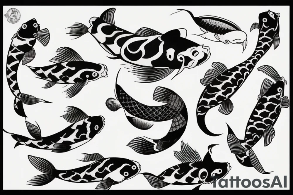 Koi fish kite tattoo idea