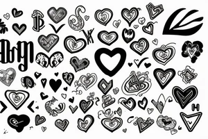 Heart, letters AR in the Middle and another heart tattoo idea