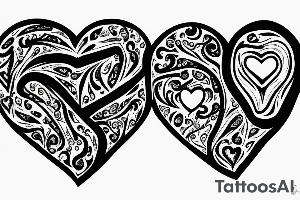 Heart, letters AR in the Middle and another heart tattoo idea