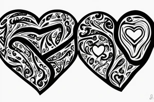 Heart, letters AR in the Middle and another heart tattoo idea