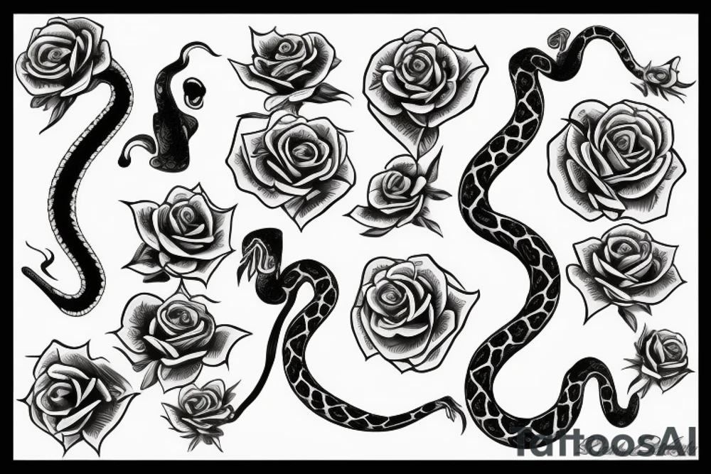 Rose  WITH SNAKE tattoo idea