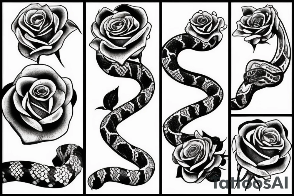 Rose  WITH SNAKE tattoo idea