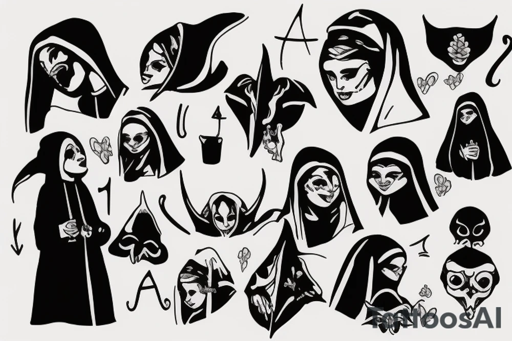 a nun kisses the devil tattoo idea