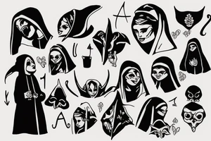 a nun kisses the devil tattoo idea