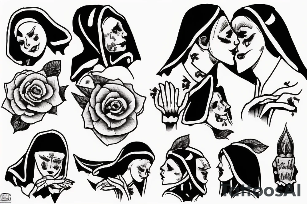 a nun kisses the devil tattoo idea