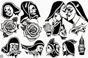 a nun kisses the devil tattoo idea