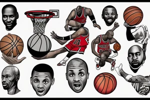 michael jordan playing basketball tattoo idea