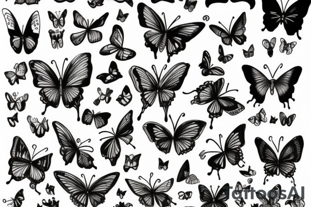 Romain numerals 1984, V, butterfly, self care, love tattoo idea