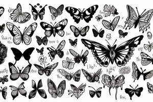 1984, V, butterfly, self care, love tattoo idea