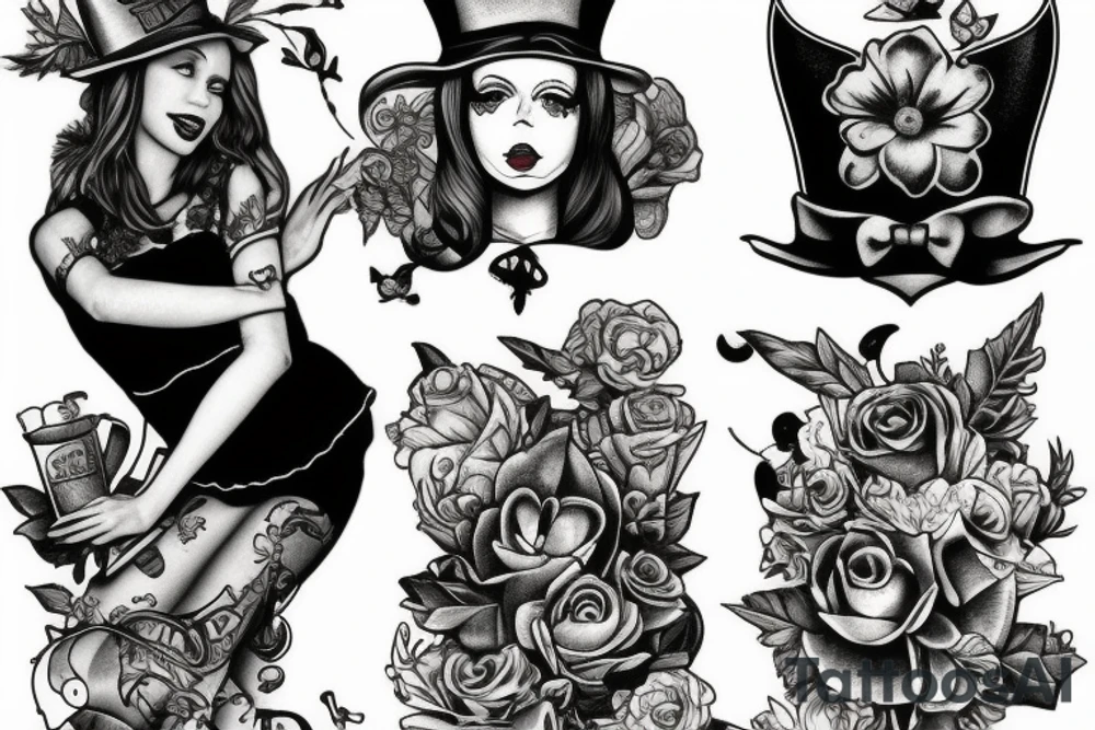Alice in wonderland tattoo idea