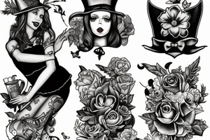 Alice in wonderland tattoo idea