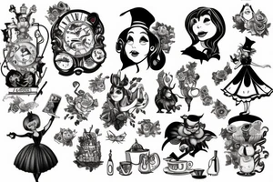 Alice in wonderland tattoo idea