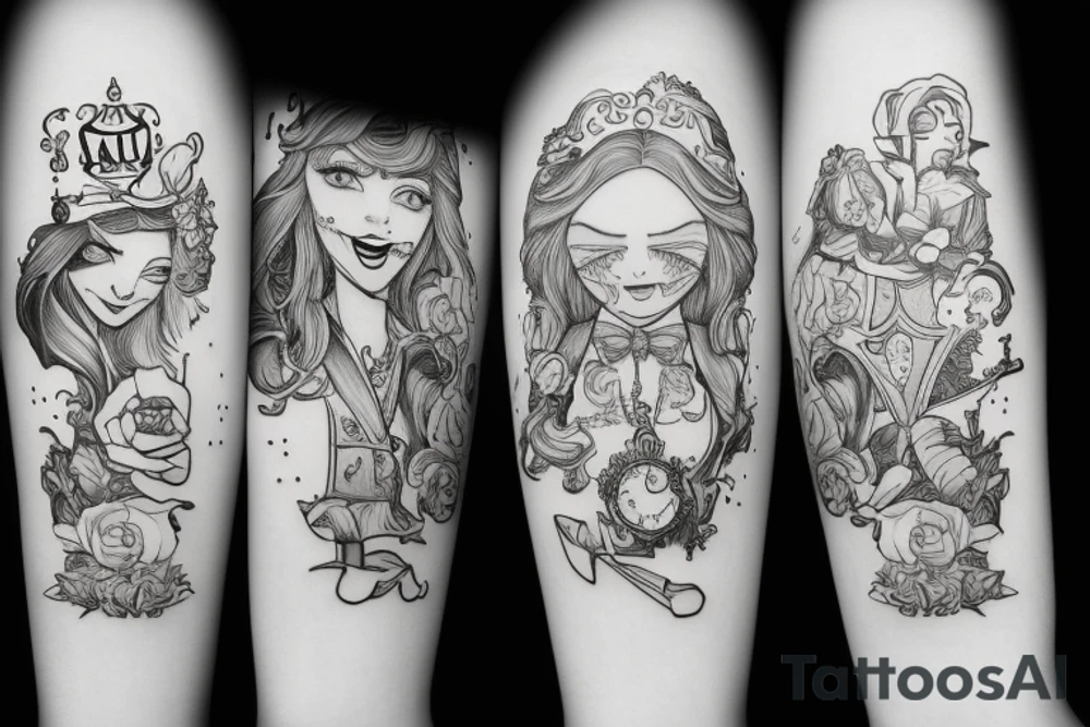Alice in wonderland tattoo idea