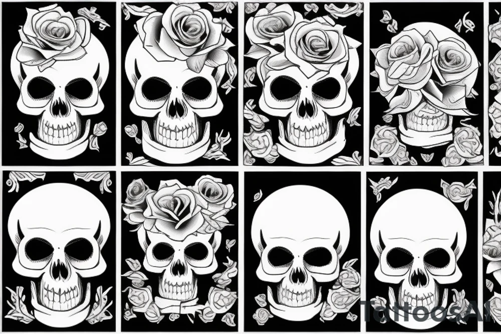 Rose and skull tattoo idea