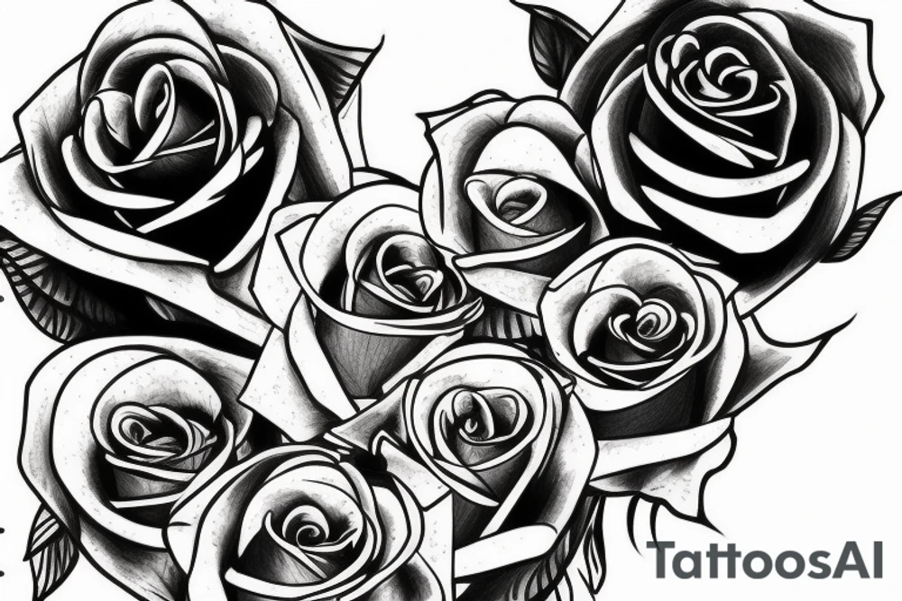 Rose and skull tattoo idea