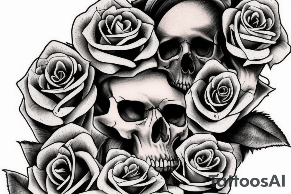 Rose and skull tattoo idea