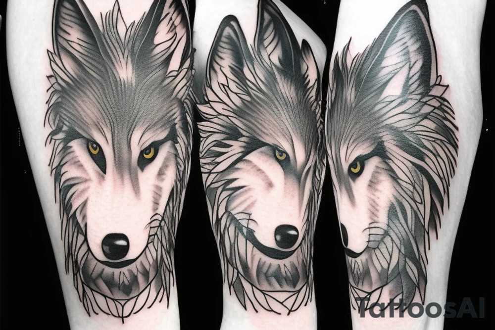 A wolf with angel wings tattoo idea
