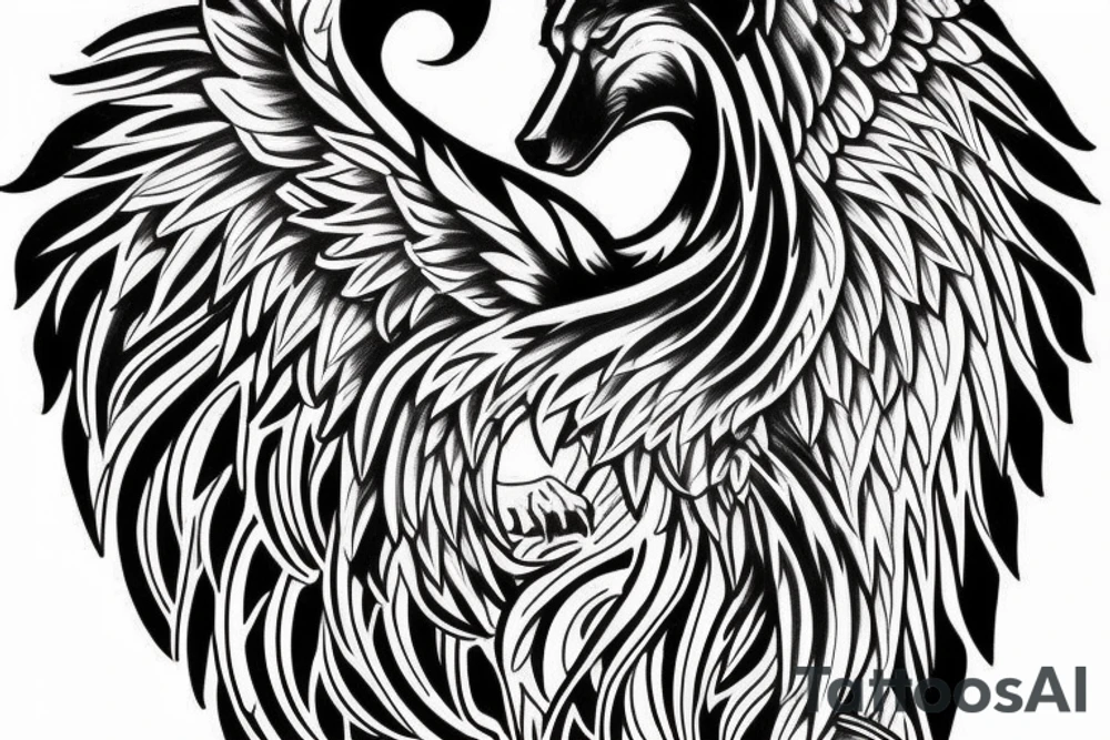 A wolf with angel wings on its back tattoo idea A wolf with angel wings on its back tattoo idea