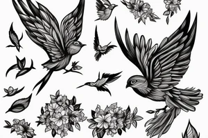 Baby bird getting ready to fly for the first time tattoo idea