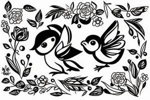 Baby bird getting ready to fly for the first time tattoo idea