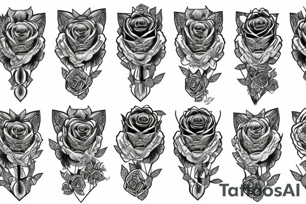 Tiger rose tattoo idea