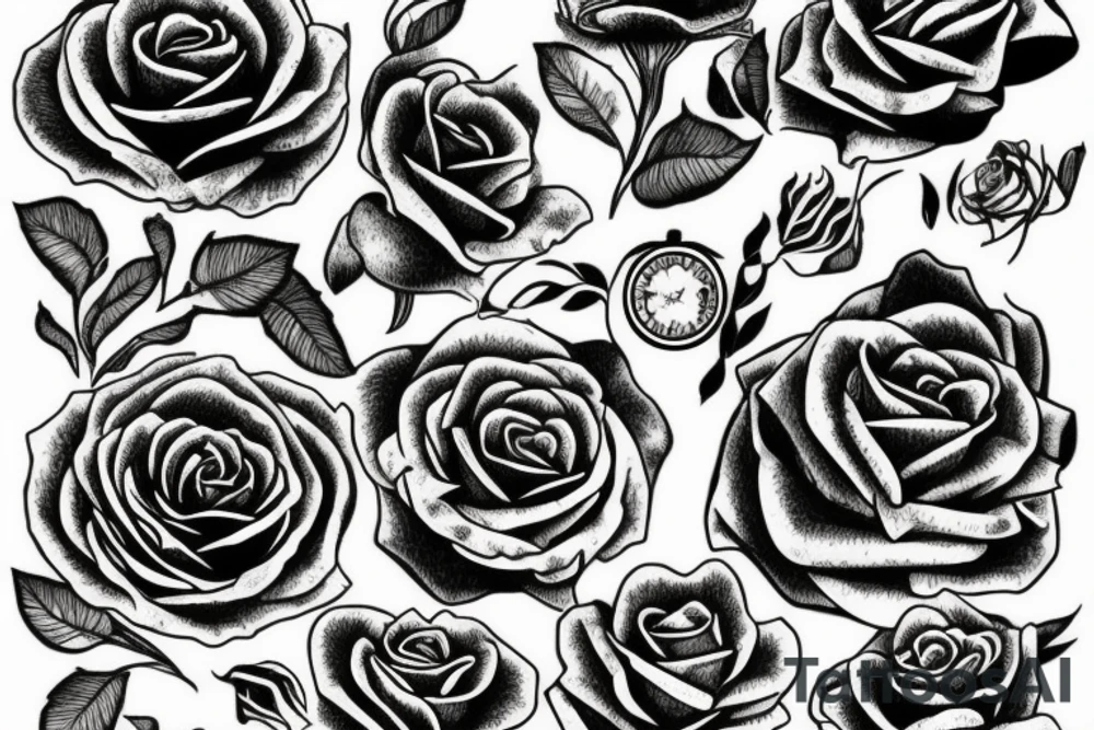 Tiger rose tattoo idea